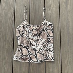 Snake print cowl neck top